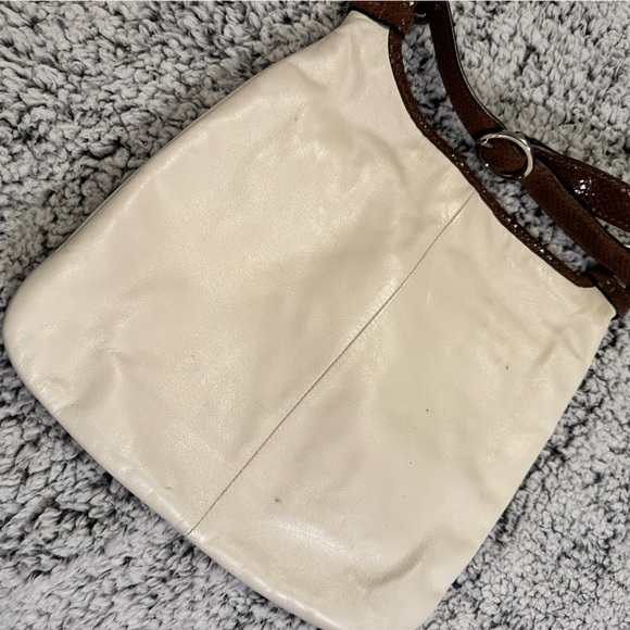Coach Crossbody with brown snakeskin trim and strap. - Picture 3 of 9